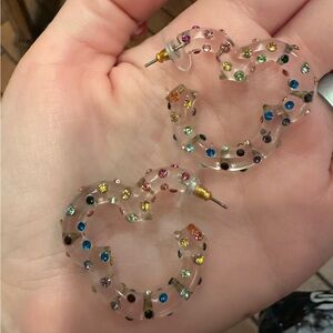 Colorful Crystal Hoop Earrings Baublebar Mickey